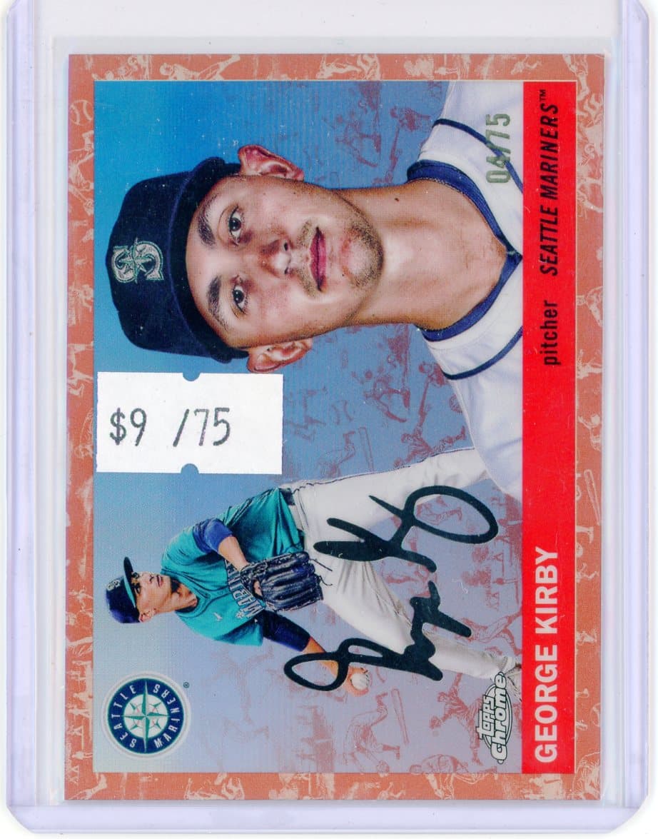 2025 Topps Chrome Platinum George Kirby Orange Refractor #/75 — front