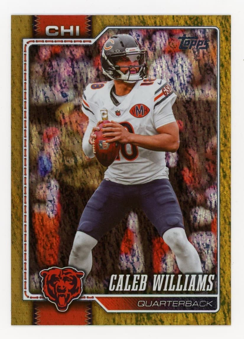 2026 Topps NFL Caleb Williams Gold Foil #/50 — front