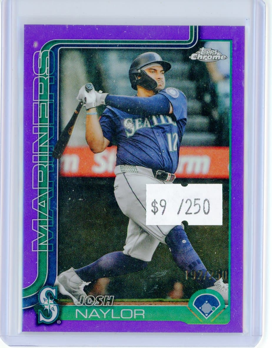2025 Topps Chrome Josh Naylor Purple Refractor #/250 — front