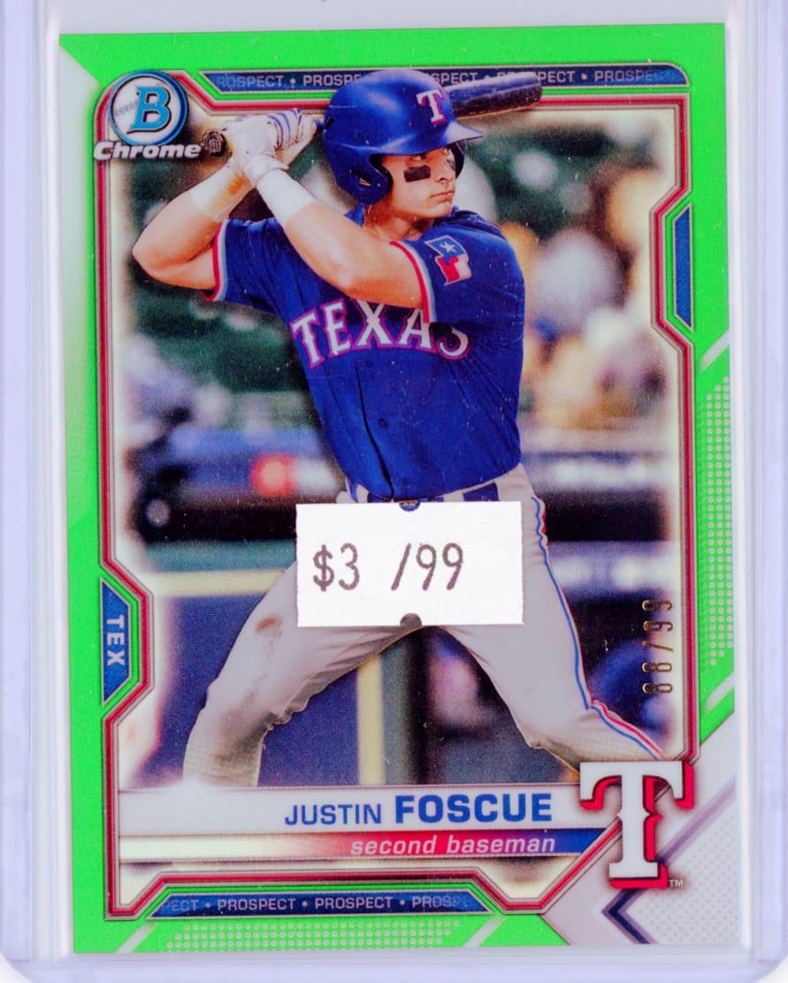 Justin Foscue - Texas Rangers - Parallel #/99 — front