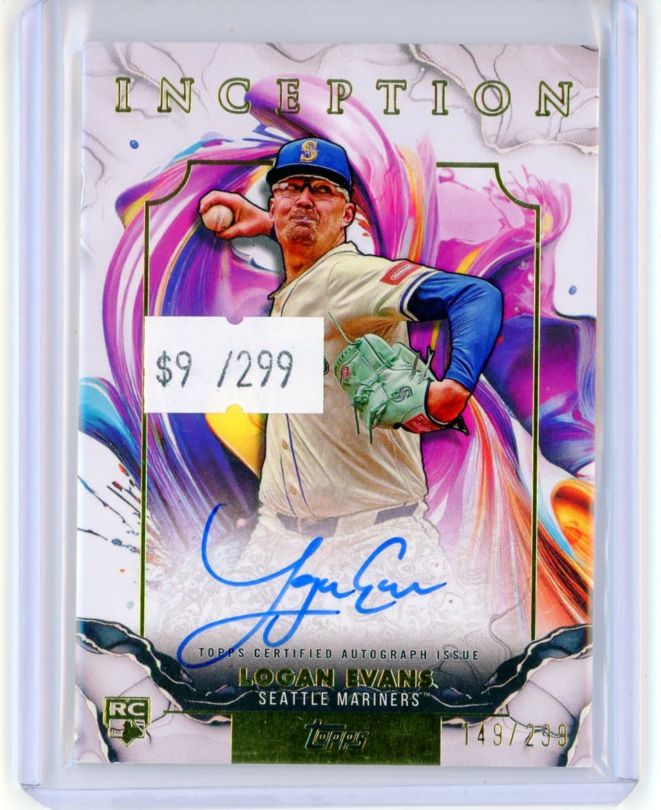 2025 Topps Inception Logan Evans Rookie and Emerging Stars Autographs Rookie Auto #/299 — front