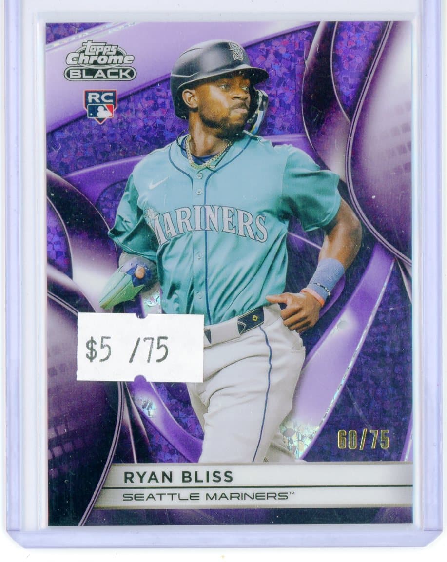 2025 Topps Chrome Black Ryan Bliss Rookie Purple Finite Refractor #/75 — front