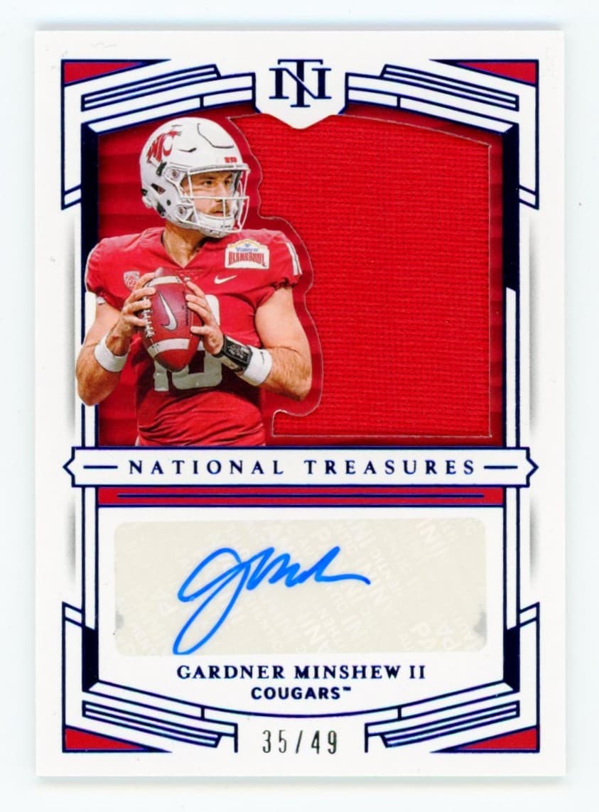 2020 Panini National Treasures Collegiate Gardner Minshew II Patch Auto Blue #/49