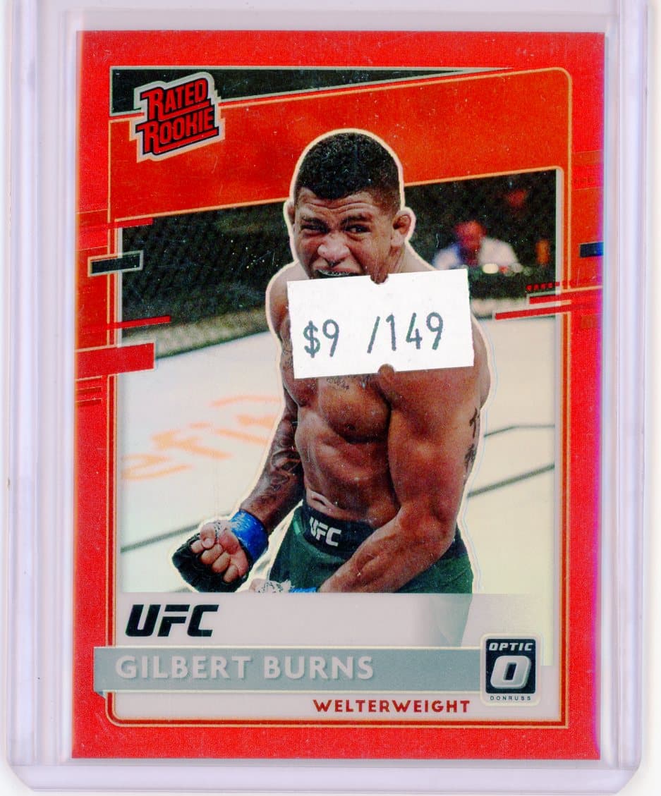 2021 Panini Chronicles Donruss Optic UFC Gilbert Burns Rated Rookie Rookie Red #/149 — front