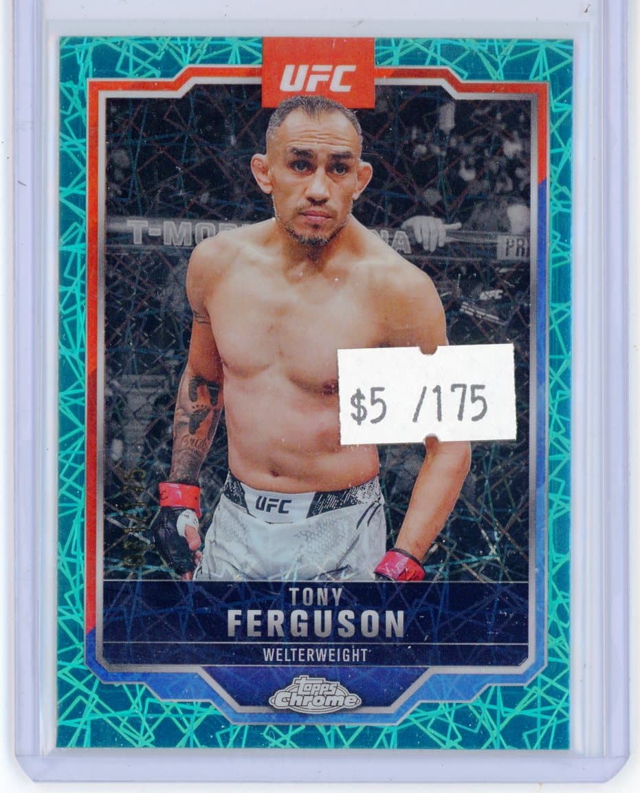 2025 Topps Chrome UFC Tony Ferguson Teal Mojo #/175 — front