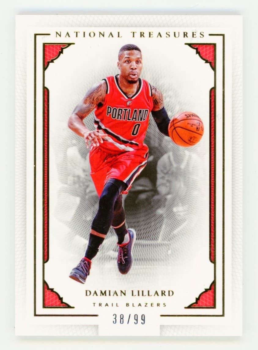 2015-16 Panini National Treasures Damian Lillard #/99 — front