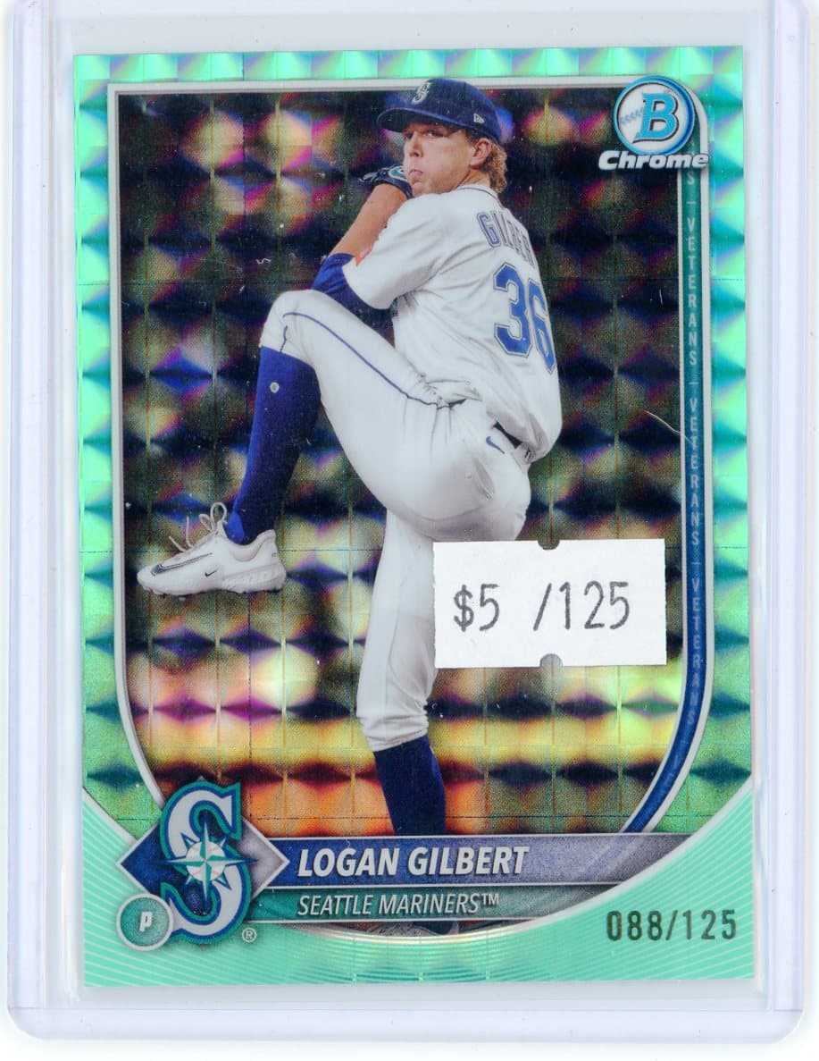 2025 Bowman Chrome Logan Gilbert Aqua Refractor #/125 — front
