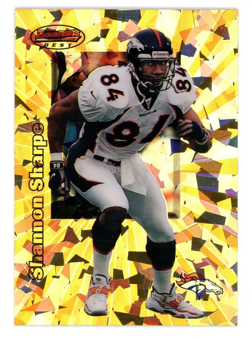 1998 Bowman's Best #91 Shannon Sharpe Atomic Refractor #/100
