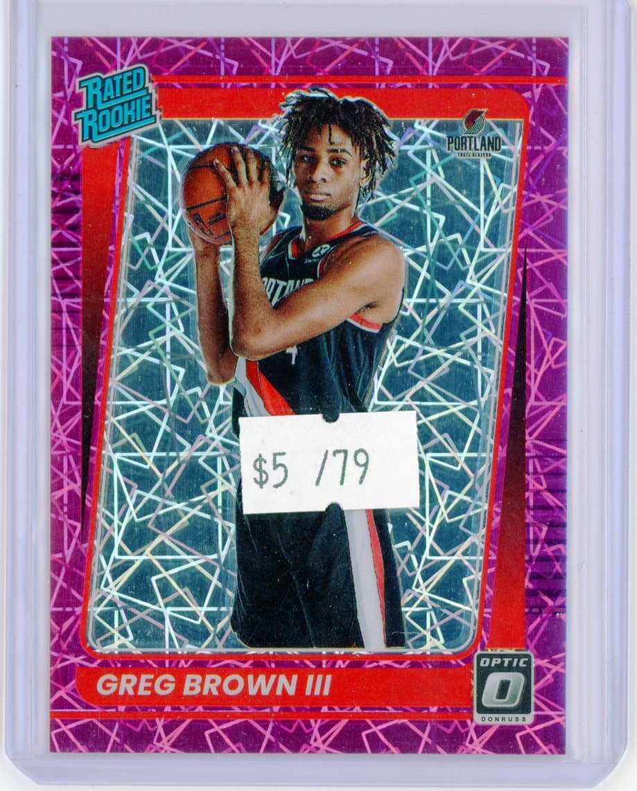 Greg Brown III - Portland Trail Blazers - RC - Serial #/79 — front