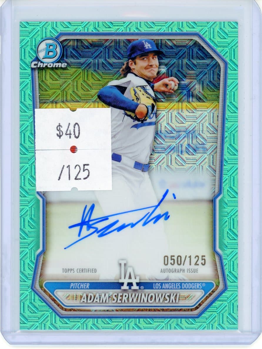2026 Bowman Chrome Adam Serwinowski Auto Teal Mojo Refractor #/125 — front
