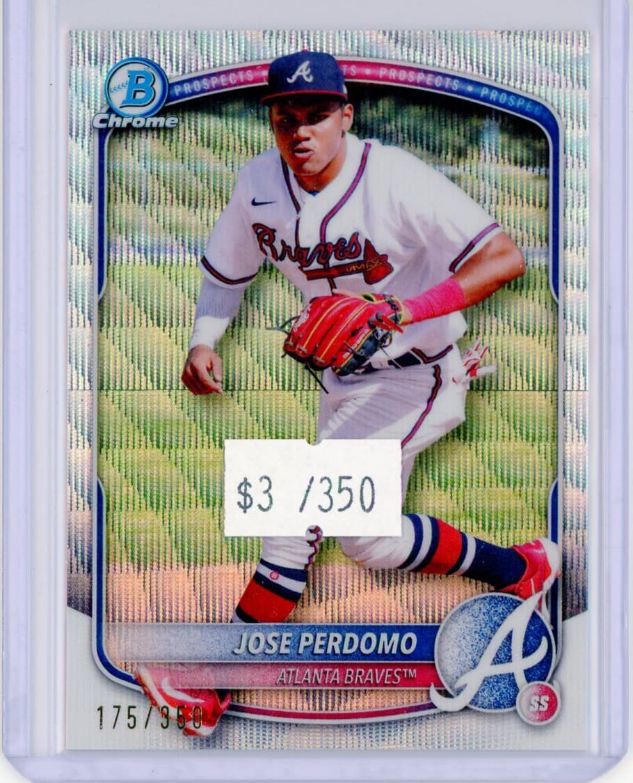 Jose Perdomo - Atlanta Braves - Serial #/350 — front