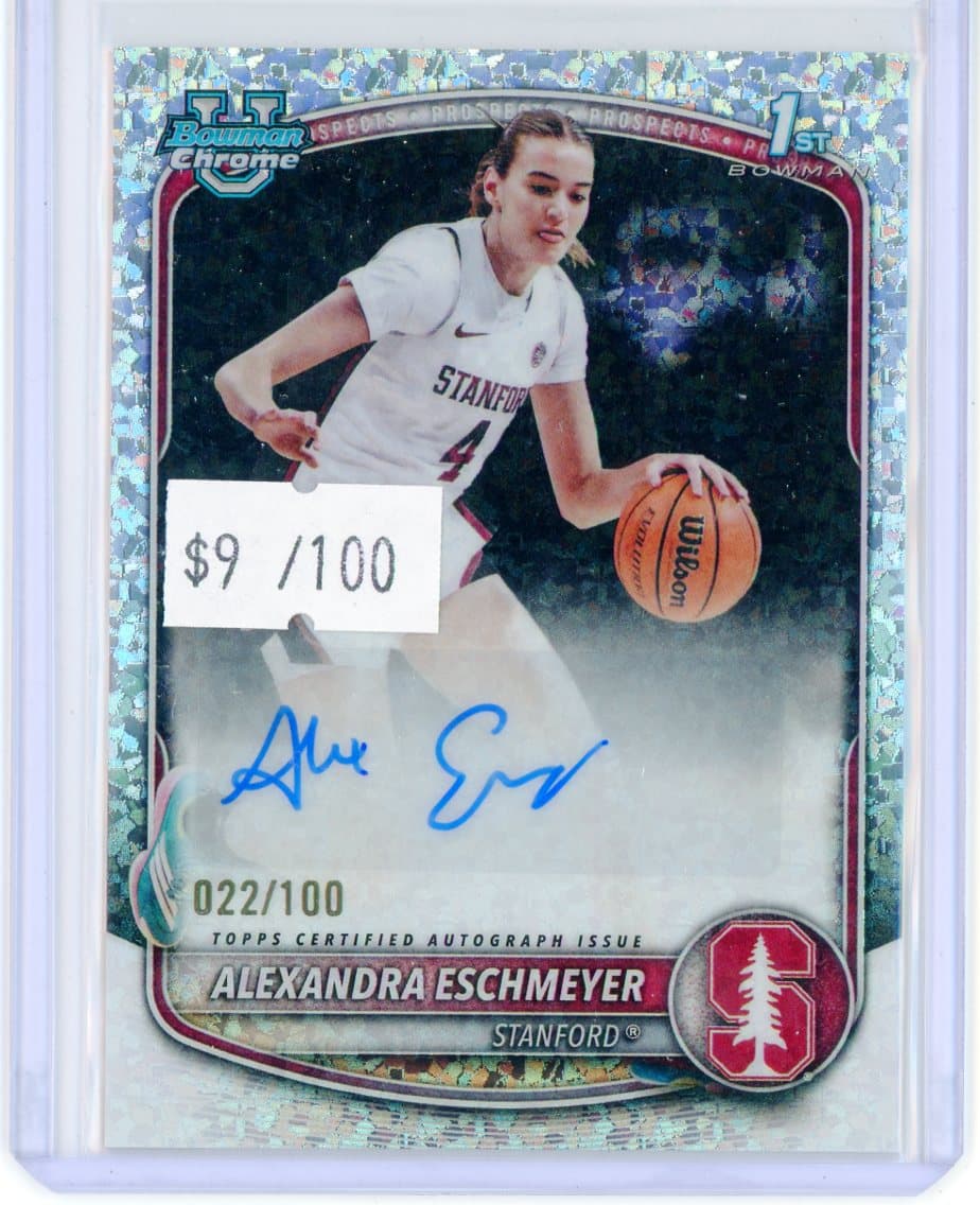 2025-26 Bowman Alexandra Eschmeyer 1st Chrome Prospect Auto Speckle Refractor #/100 — front