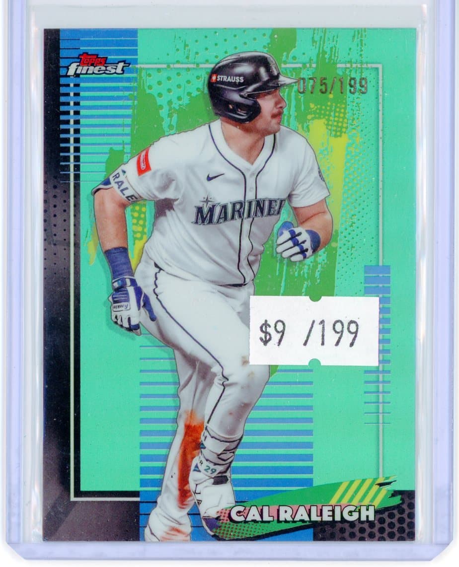 2026 Topps Finest Cal Raleigh Green Refractor #/199 — front