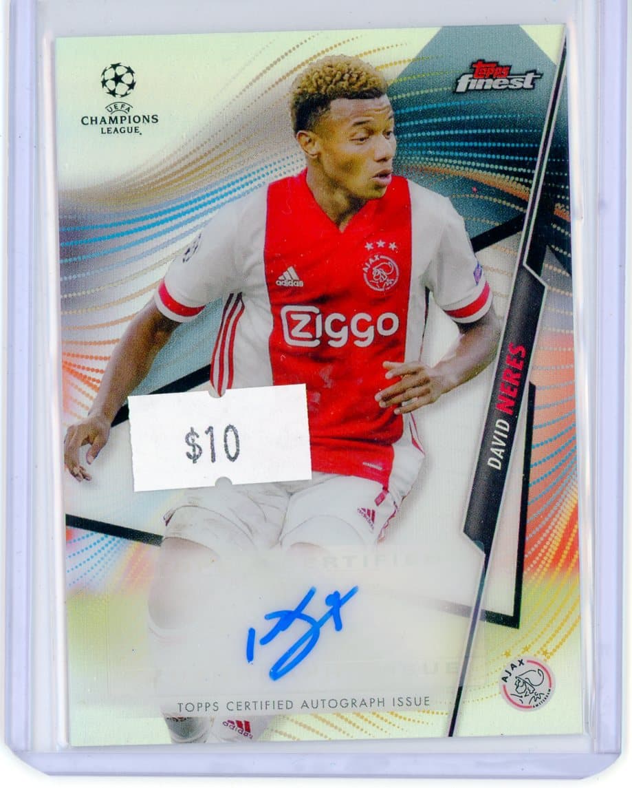 2021 Topps Finest UEFA Champions League David Neres Finest Autographs Auto Refractor — front