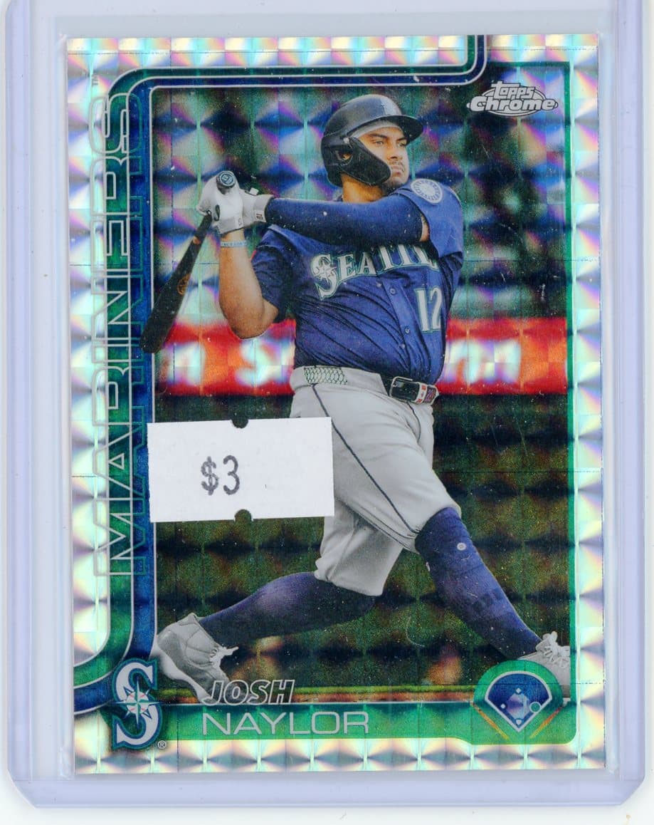 2025 Topps Chrome Josh Naylor Update Series Chrome Prism Refractor — front