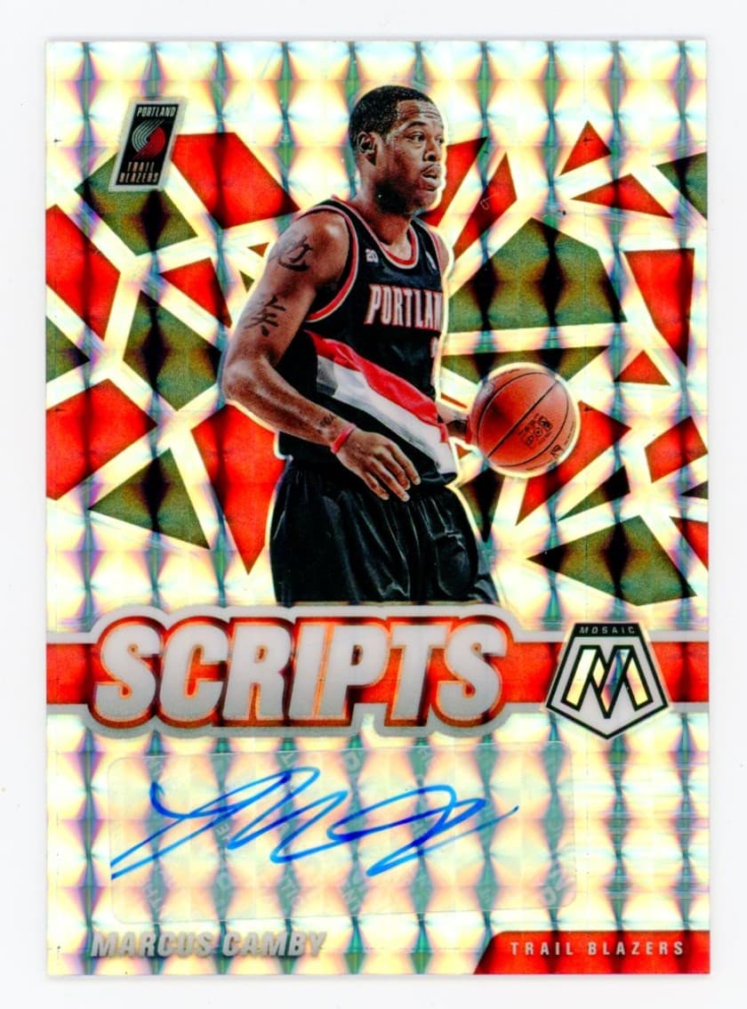 2020-21 Panini Mosaic Marcus Camby Scripts Auto — front