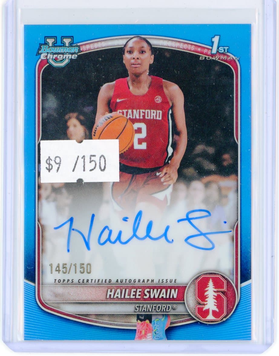 2025-26 Bowman Hailee Swain 1st Chrome Prospect Auto Blue Refractor #/150 — front