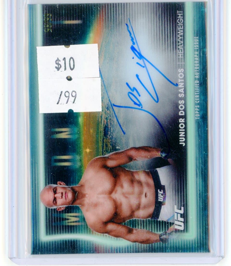 2025 Topps Midnight UFC Junior dos Santos Horizon Signatures Auto Teal Refractor #/199 — front